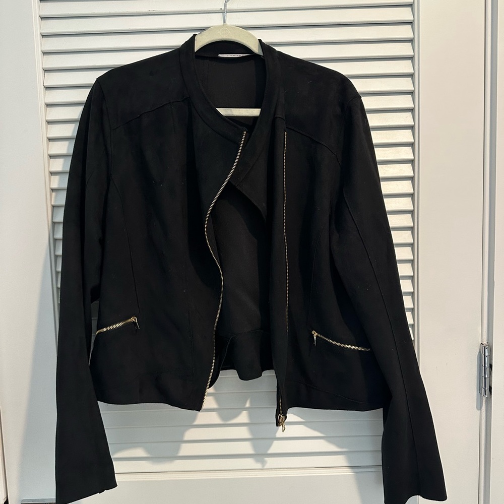 T Tahari Black Blazer with Gold Accents